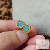 Natural Labradorite Raw Stud Earrings, Gold Plated Stud Earring, Birthstone Earrings, Rough Stone Earrings, Birthstone Stud Earrings Jewelry